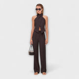 Június - Bézs Crisscross-Halterneck-Top
