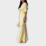 Finja - Sárga Off-Shoulder Szett Kötött Elülső Rész
