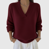 Faye | Weicher V-Ausschnitt Pullover im lässigen Stil