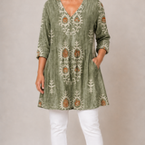 Everly | Long Blouse with V-Neck