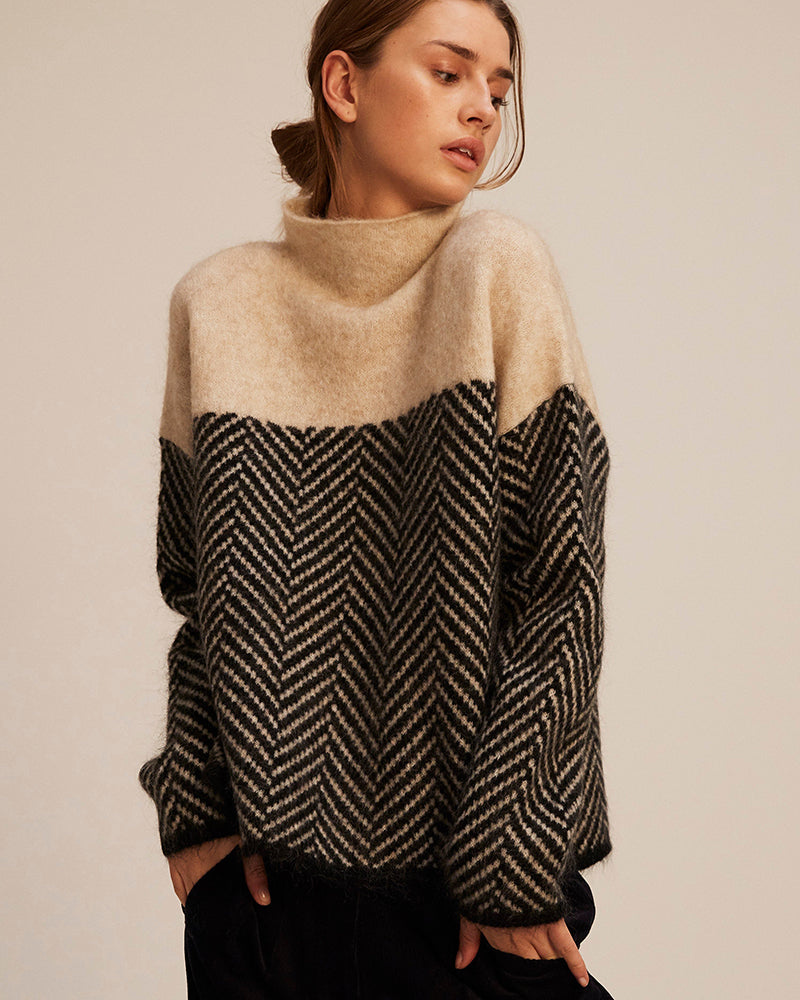 Norah | Baumwollpullover mit Stehkragen