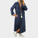 Maxi-Denim Ruha Hosszú Ujjakkal