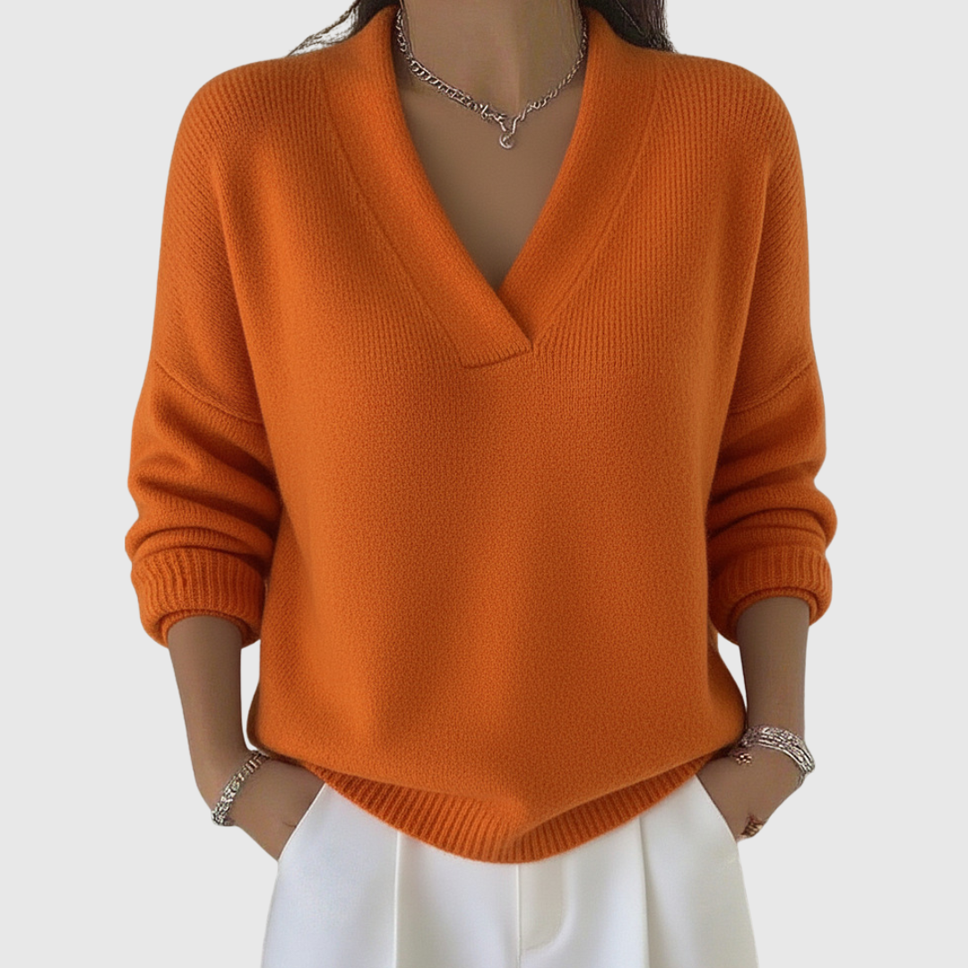 Faye | Weicher V-Ausschnitt Pullover im lässigen Stil