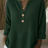 Lucía | Geknöpfte Henley T-Shirt mit Struktur