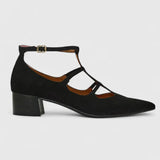 Lieselotte - Fekete T-Steg-Pumps