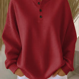 Milagros | Henley Sweatshirt mit Struktur