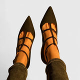 Lieselotte - Fekete T-Steg-Pumps