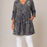 Addison | Long Blouse with V-Neck