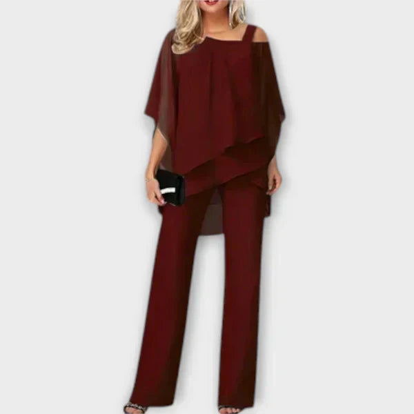 Fekete sifon estélyi szett