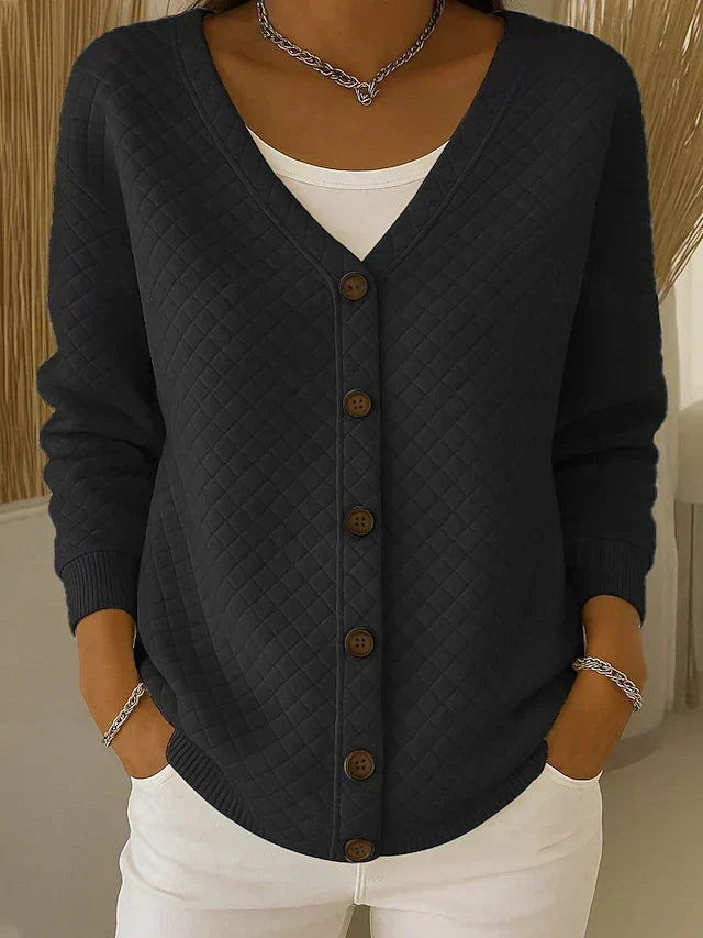 Leonor | Gepolsterte Strickjacke mit Knöpfen