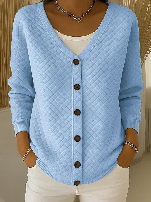 Leonor | Gepolsterte Strickjacke mit Knöpfen