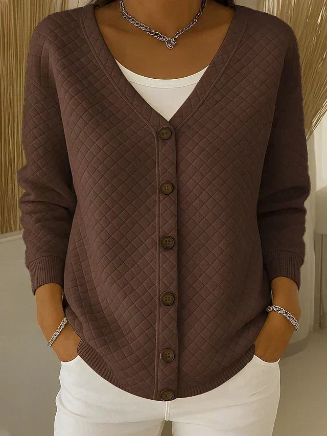 Leonor | Gepolsterte Strickjacke mit Knöpfen