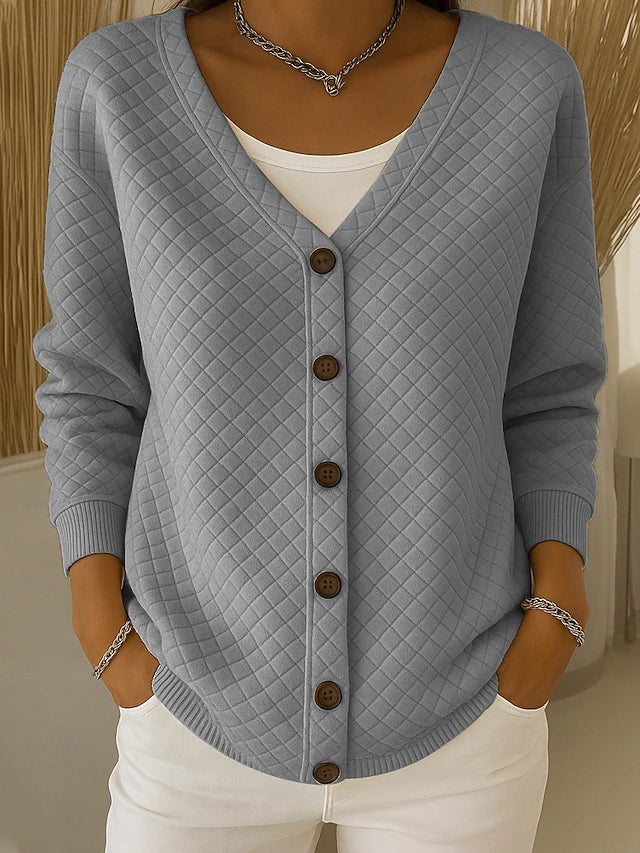 Leonor | Gepolsterte Strickjacke mit Knöpfen