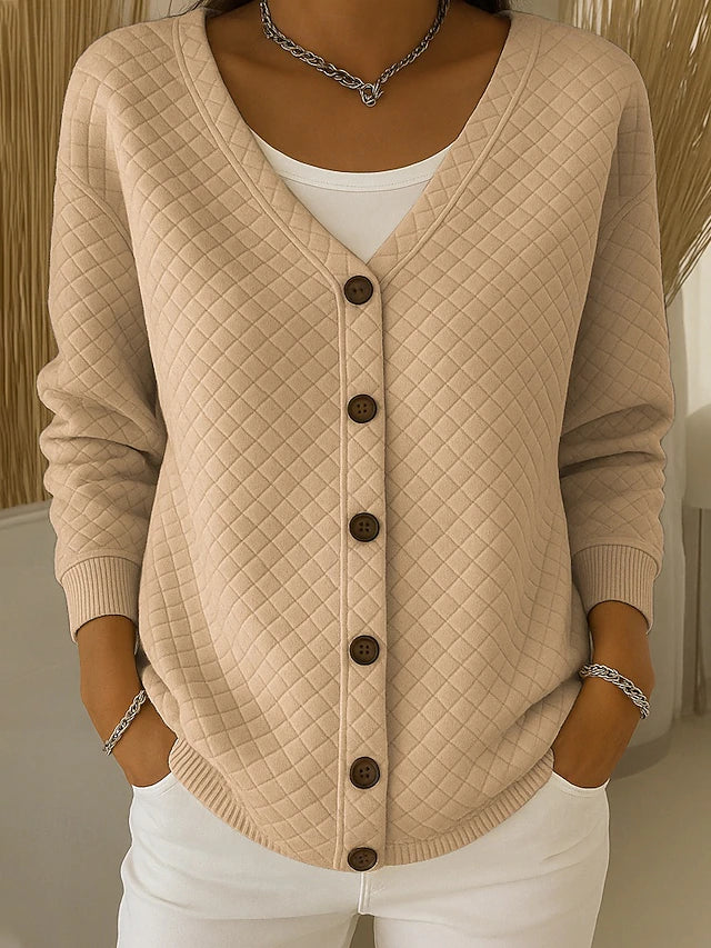 Leonor | Gepolsterte Strickjacke mit Knöpfen