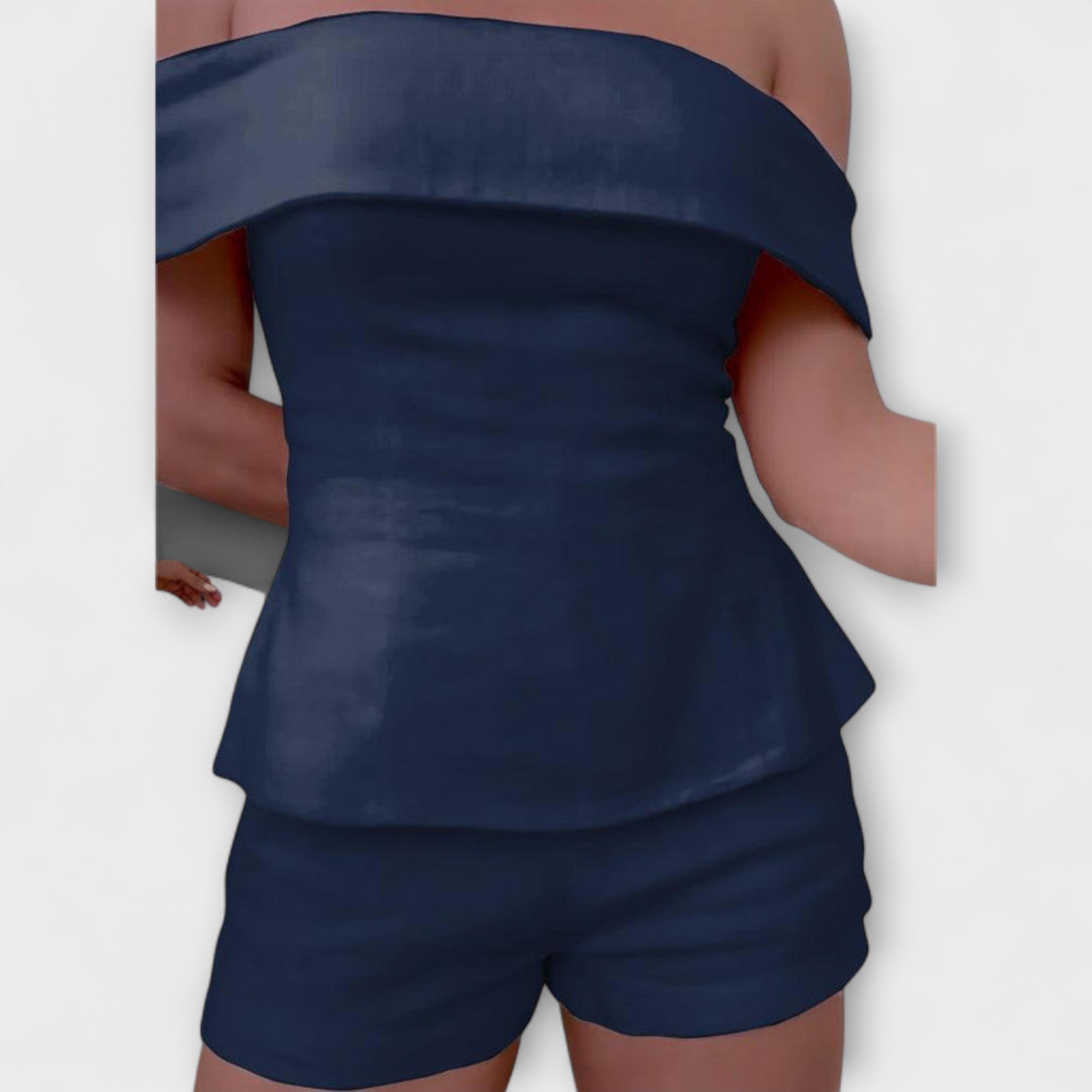 Olivia - Fehér vászon szett off-shoulder toppal