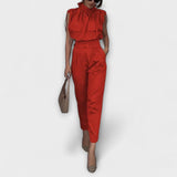 Fény Szett - Khaki színű elegáns Jumpsuit szett