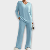 Kathy - Bézs kényelmes kötött szett