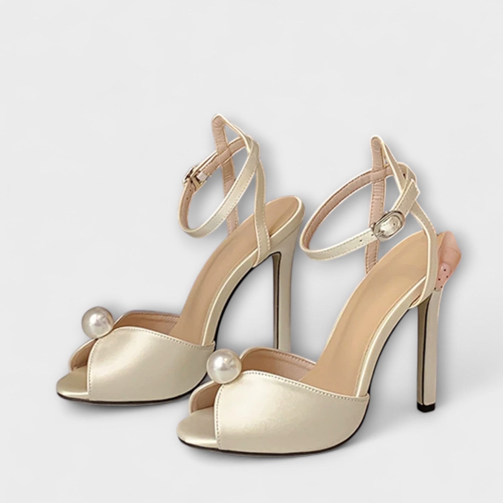 Liesel - Fekete Peep-Toe Stiletto