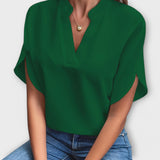 Vivi - Fehér könnyű blúz V-nyakkal