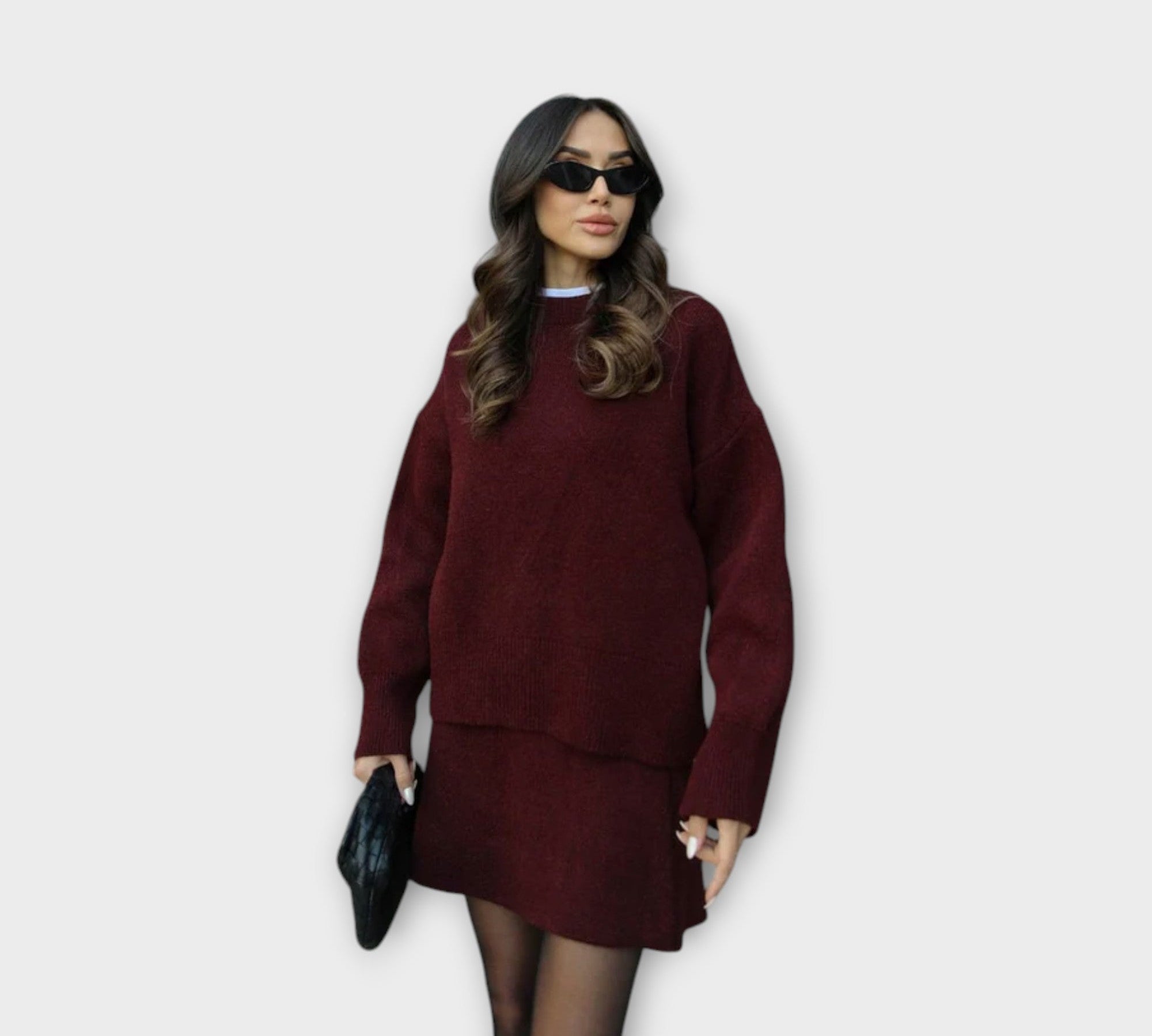 Carol - Black Relaxed Knit Set