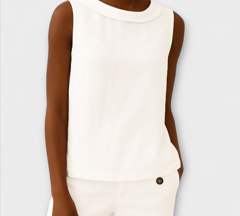 Brianna - Beige elegant sleeveless top