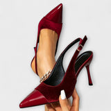 Klothilde - Bársony-Patchwork-Slingback