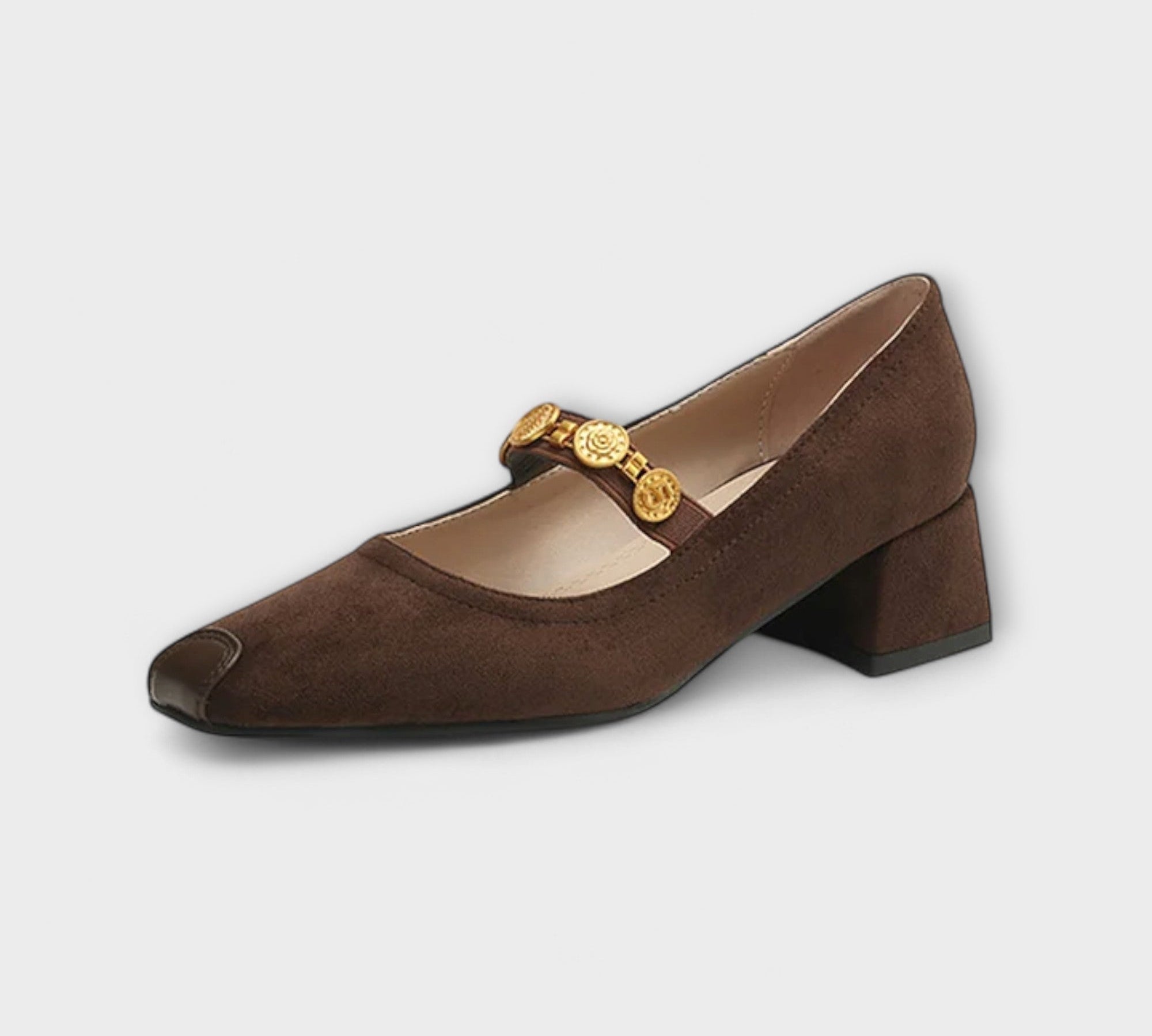 Elfriede – Pump with Gold Buckle