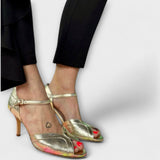 Margarete - Arany Peeptoe-Stilettók
