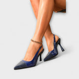 Gerhild - Slingback-Stiletto cipők krokodil mintázatban