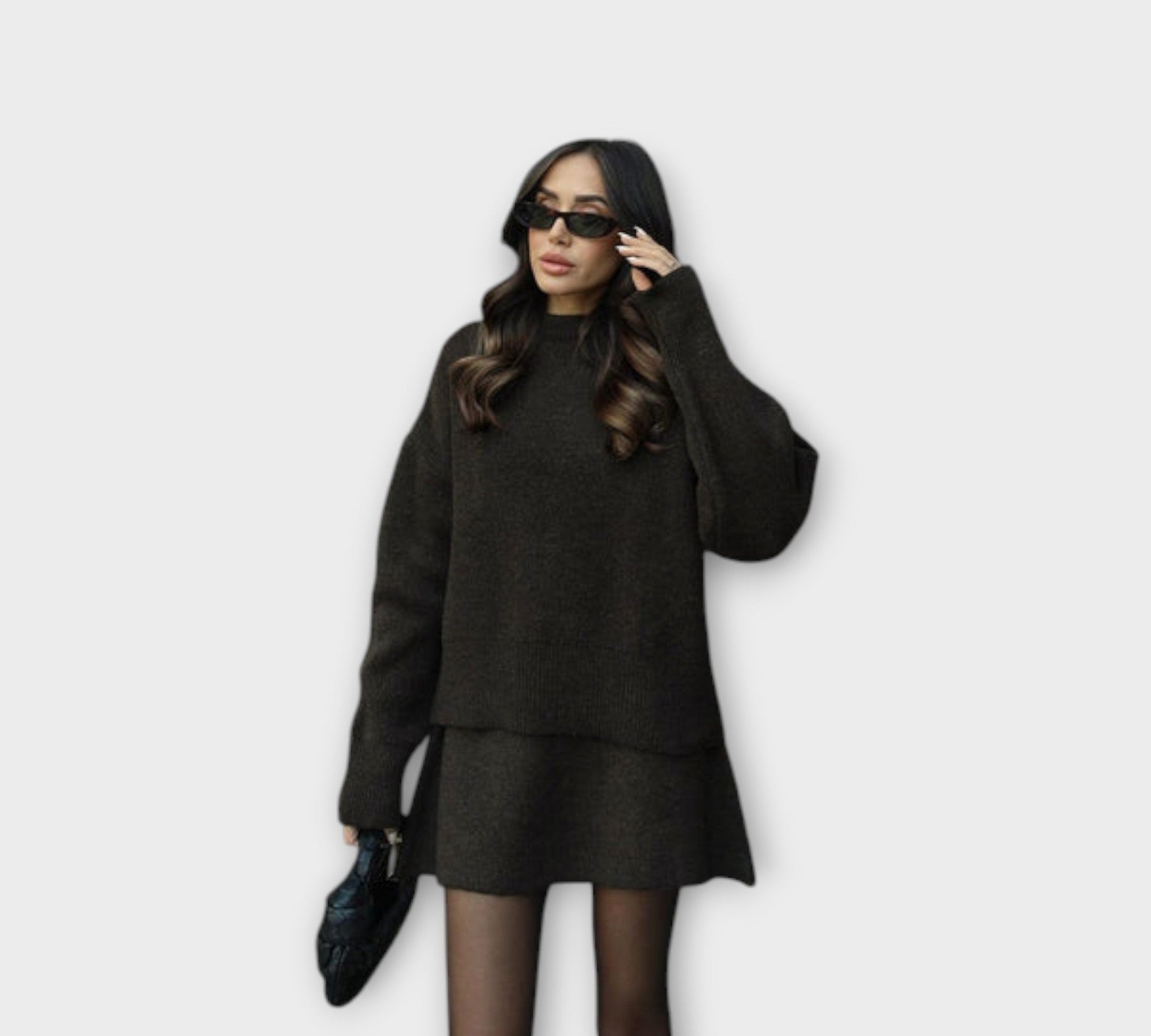 Carol - Black Relaxed Knit Set