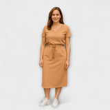 Danielle - Fekete szett V-kivágással és midi szoknyával